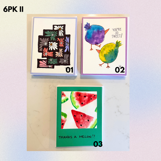 6-Pack Hand-Painted Greeting Cards – Single Design Set - MariROsa Craft Shop