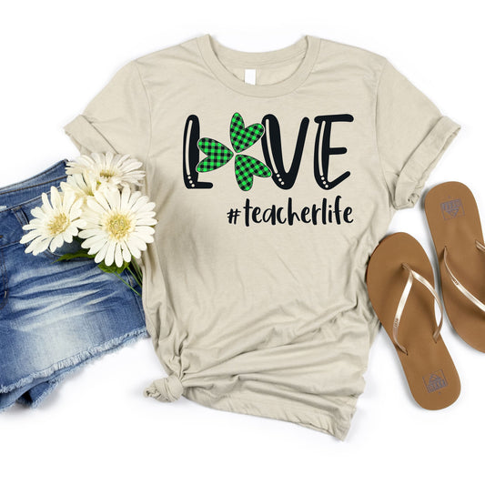 Love #teacherlife Shamrock Tee - MariROsa Craft Shop