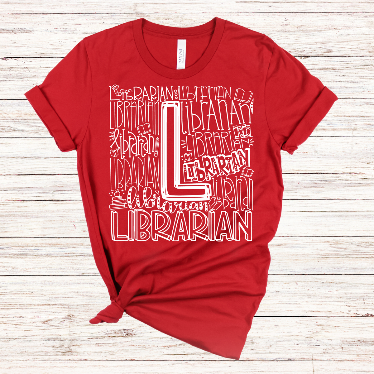 Librarian Typography Design Tee - MariROsa Craft Shop