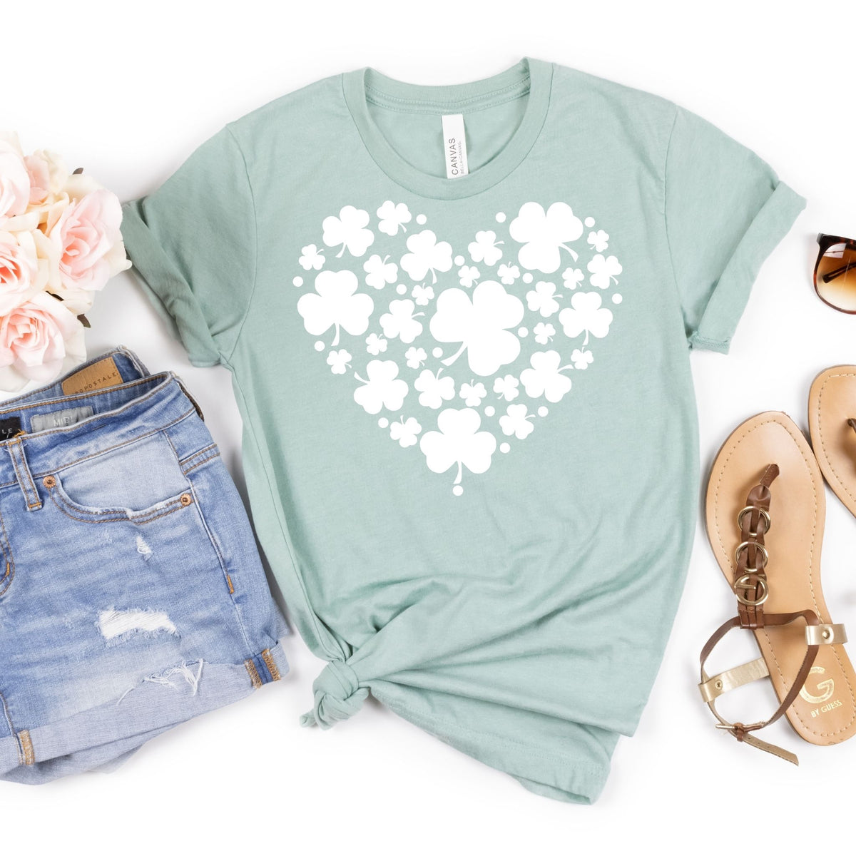 Shamrock Heart Tee - MariROsa Craft Shop