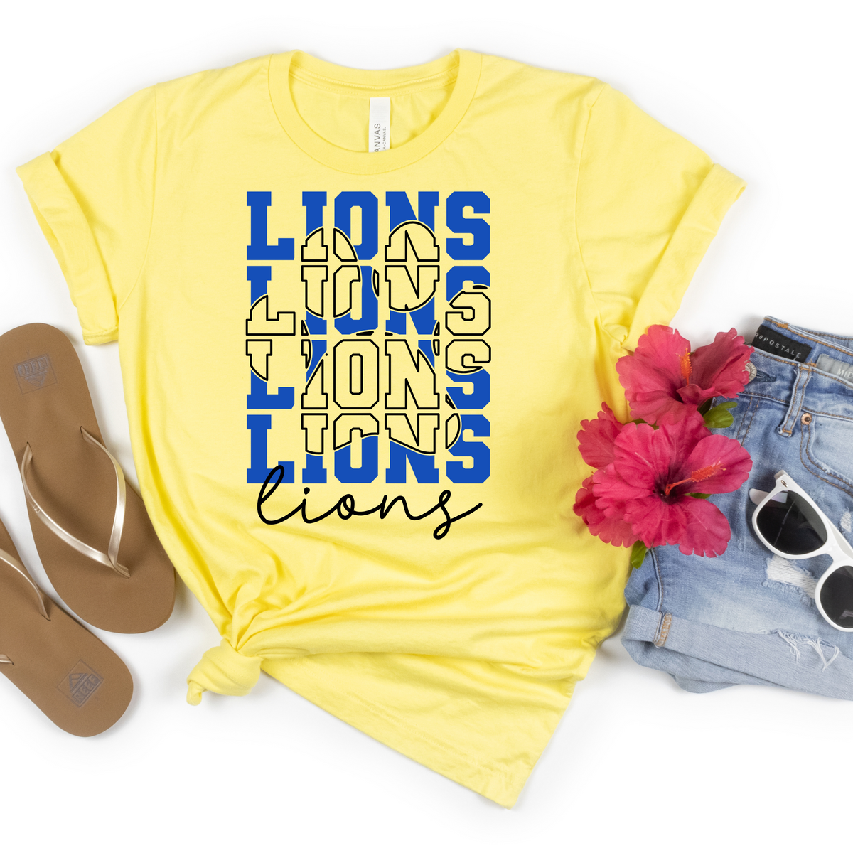 LIONS Script and Paw Tee - MariROsa Craft Shop