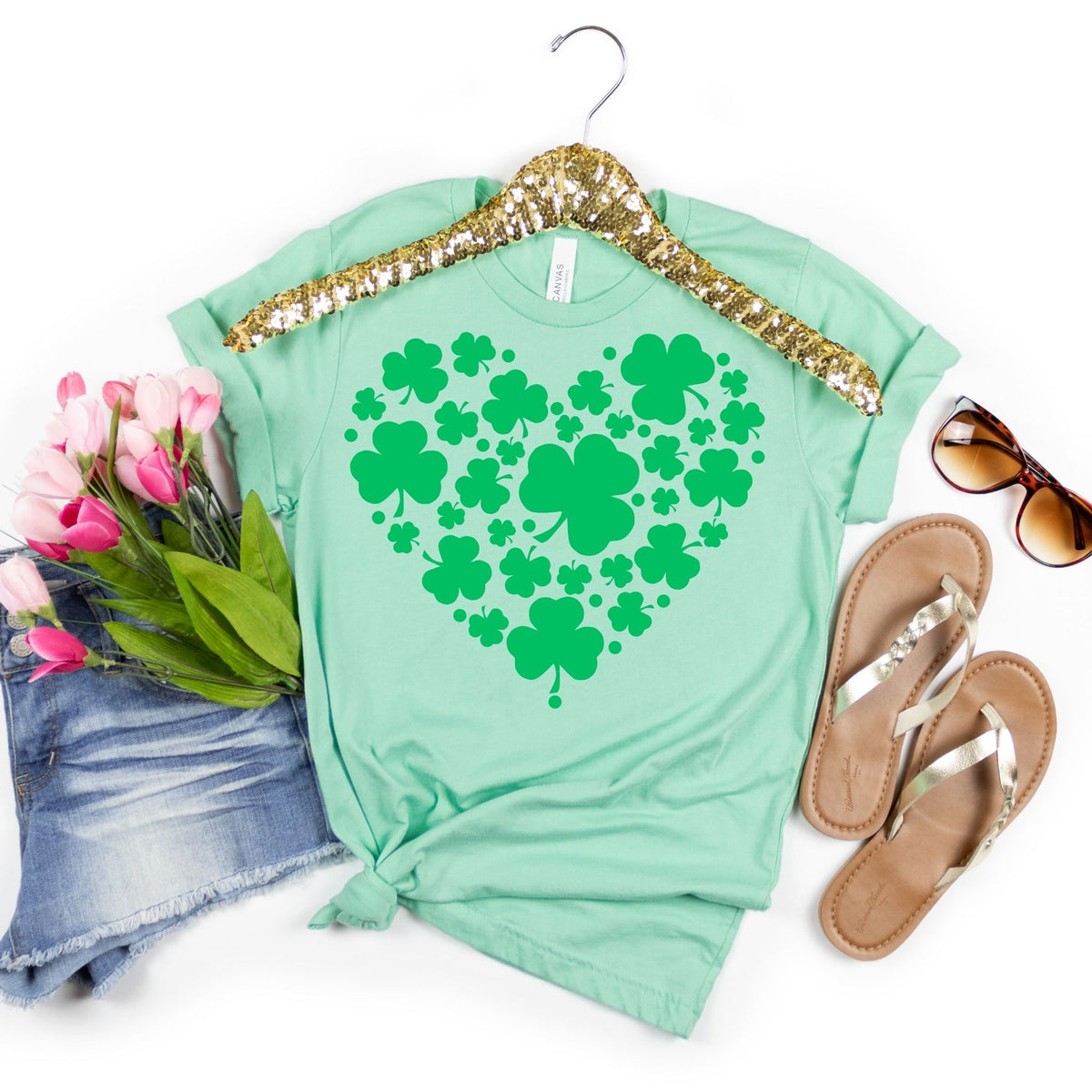 Shamrock Heart Tee - MariROsa Craft Shop