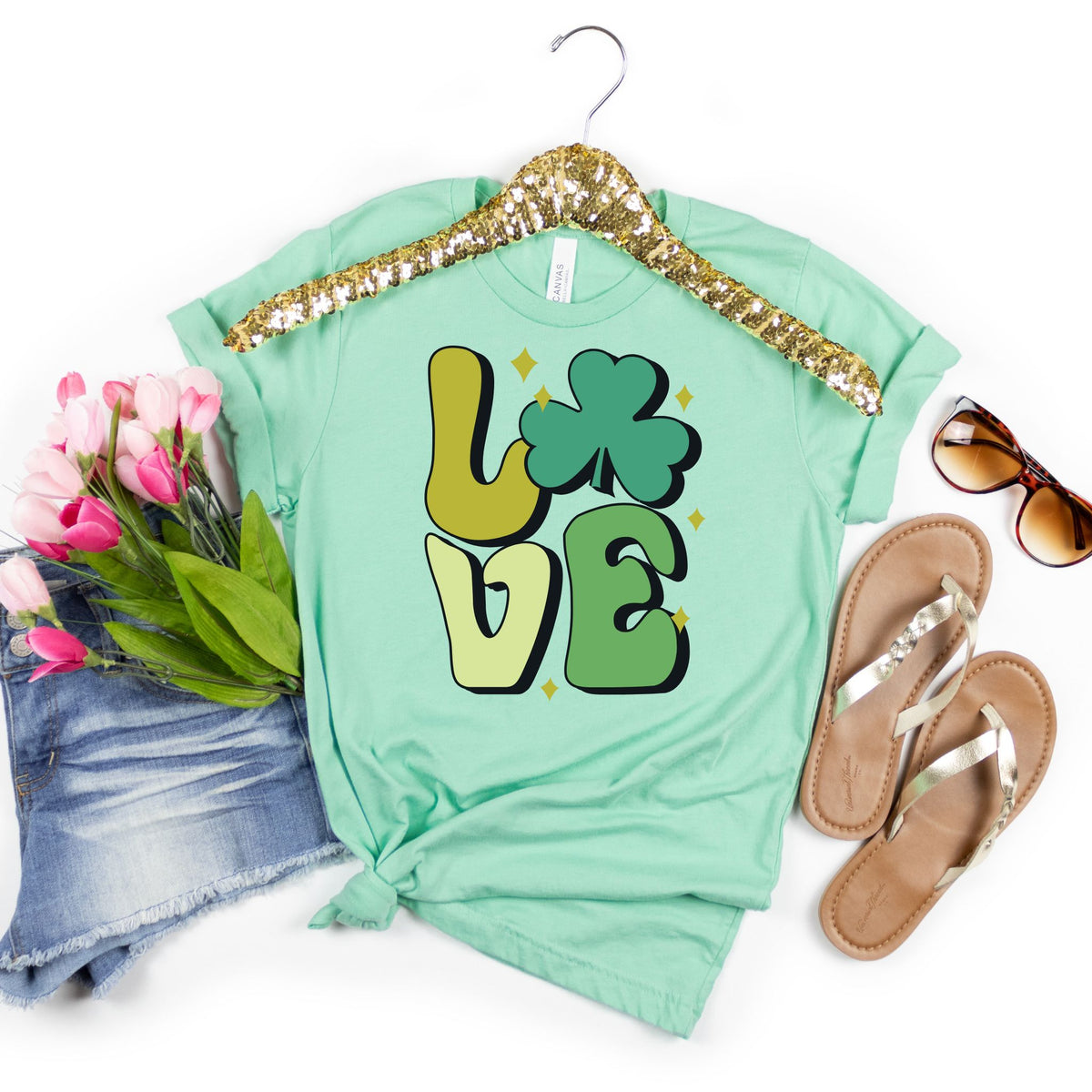 LOVE Shamrock Tee - MariROsa Craft Shop