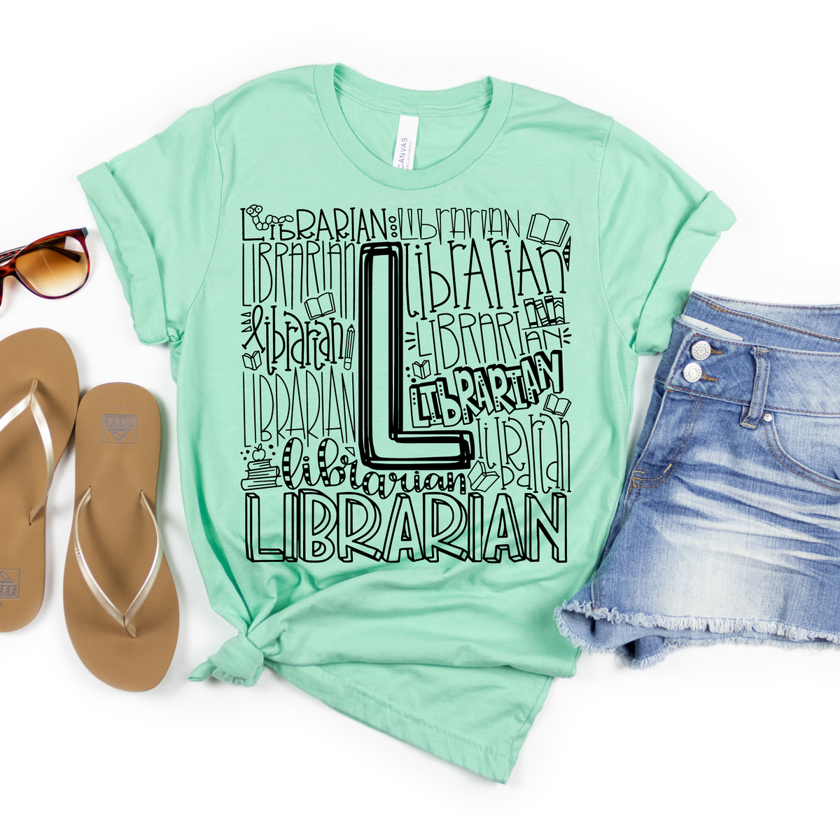 Librarian Typography Design Tee - MariROsa Craft Shop