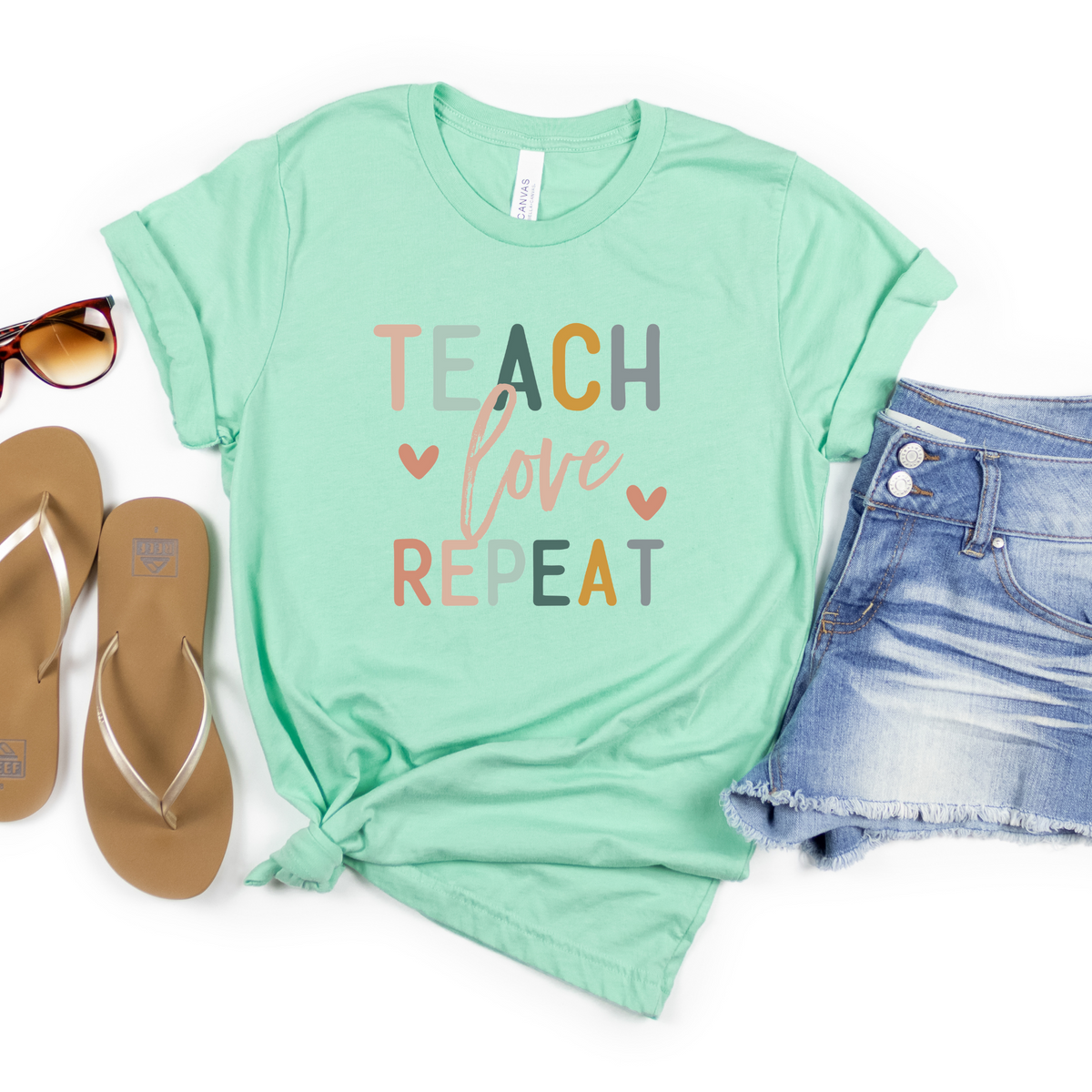 Teach Love Repeat Tee - MariROsa Craft Shop