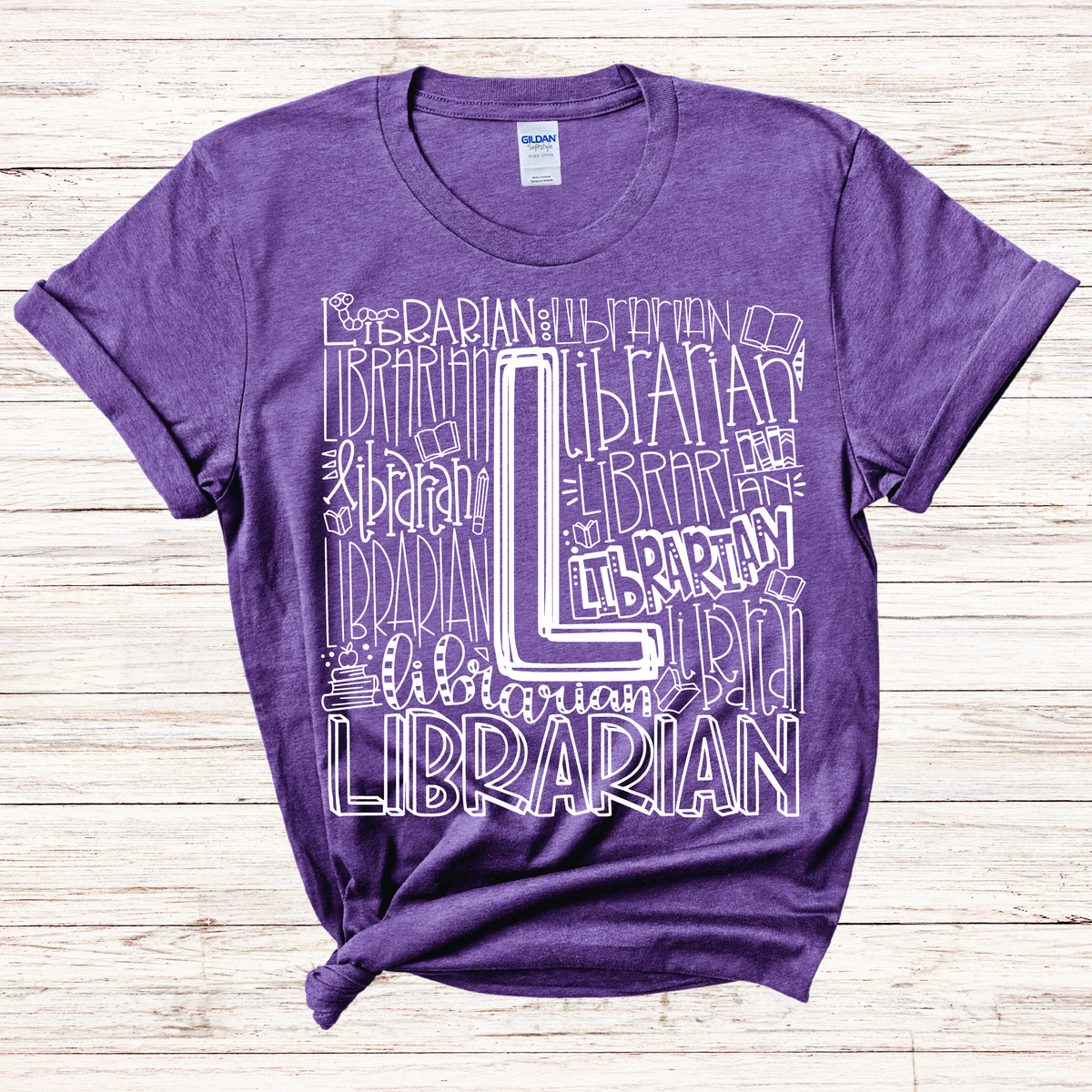 Librarian Typography Design Tee - MariROsa Craft Shop