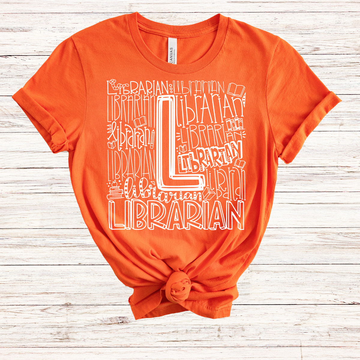 Librarian Typography Design Tee - MariROsa Craft Shop