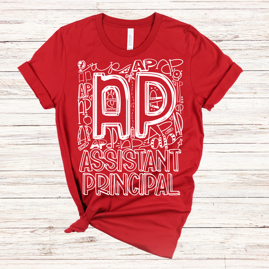Assistant Principal Typography Design Tee - MariROsa Craft Shop