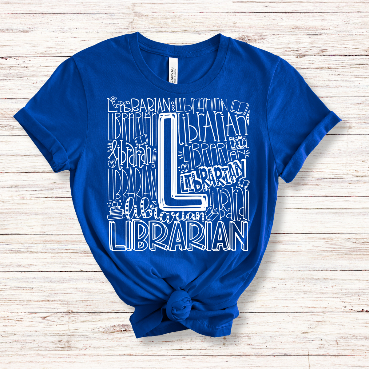 Librarian Typography Design Tee - MariROsa Craft Shop