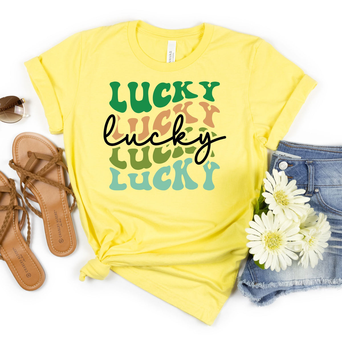 Lucky Script Tee - MariROsa Craft Shop