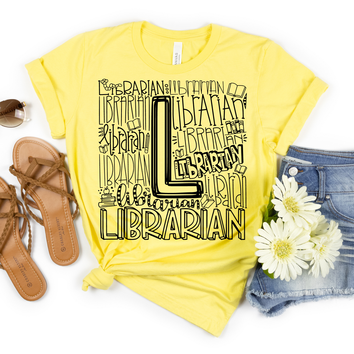 Librarian Typography Design Tee - MariROsa Craft Shop