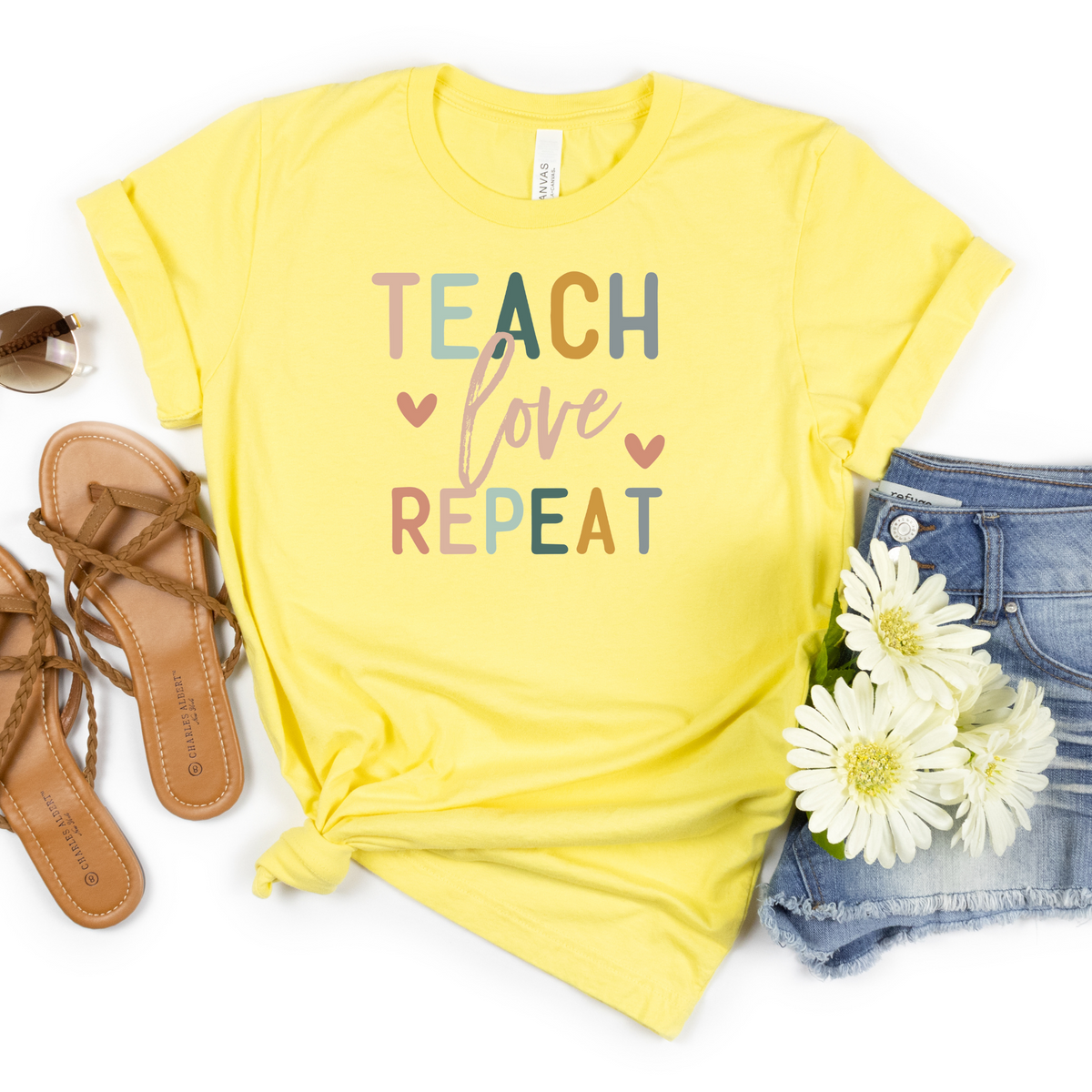 Teach Love Repeat Tee - MariROsa Craft Shop