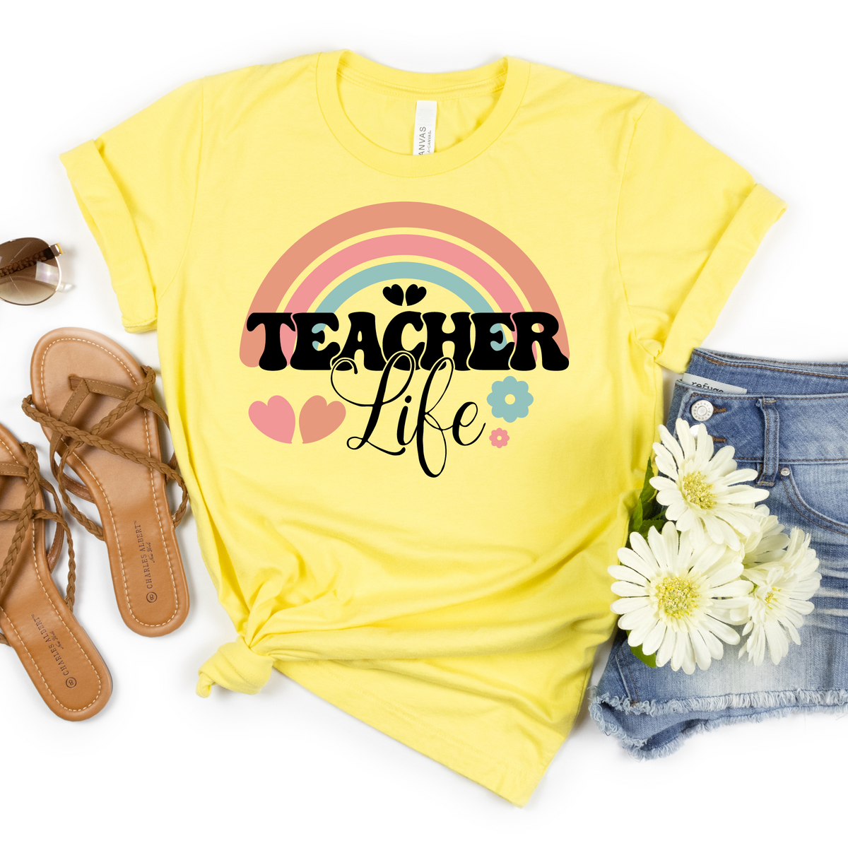 Teacher Life Pastel Rainbow - MariROsa Craft Shop