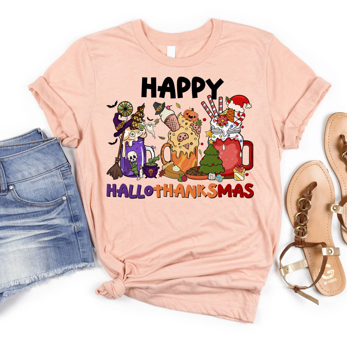 Happy HalloThankMas Tee - MariROsa Craft Shop