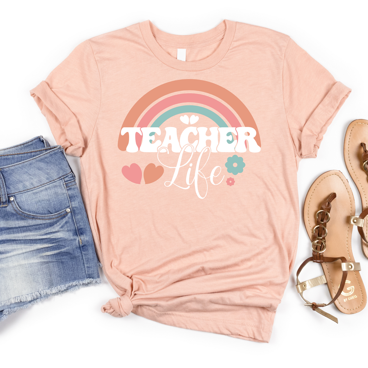 Teacher Life Pastel Rainbow - MariROsa Craft Shop