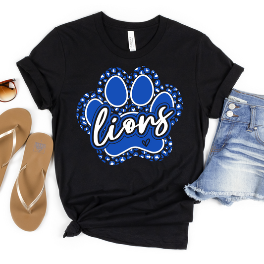 LIONS Leopard Paw Print Tee - MariROsa Craft Shop