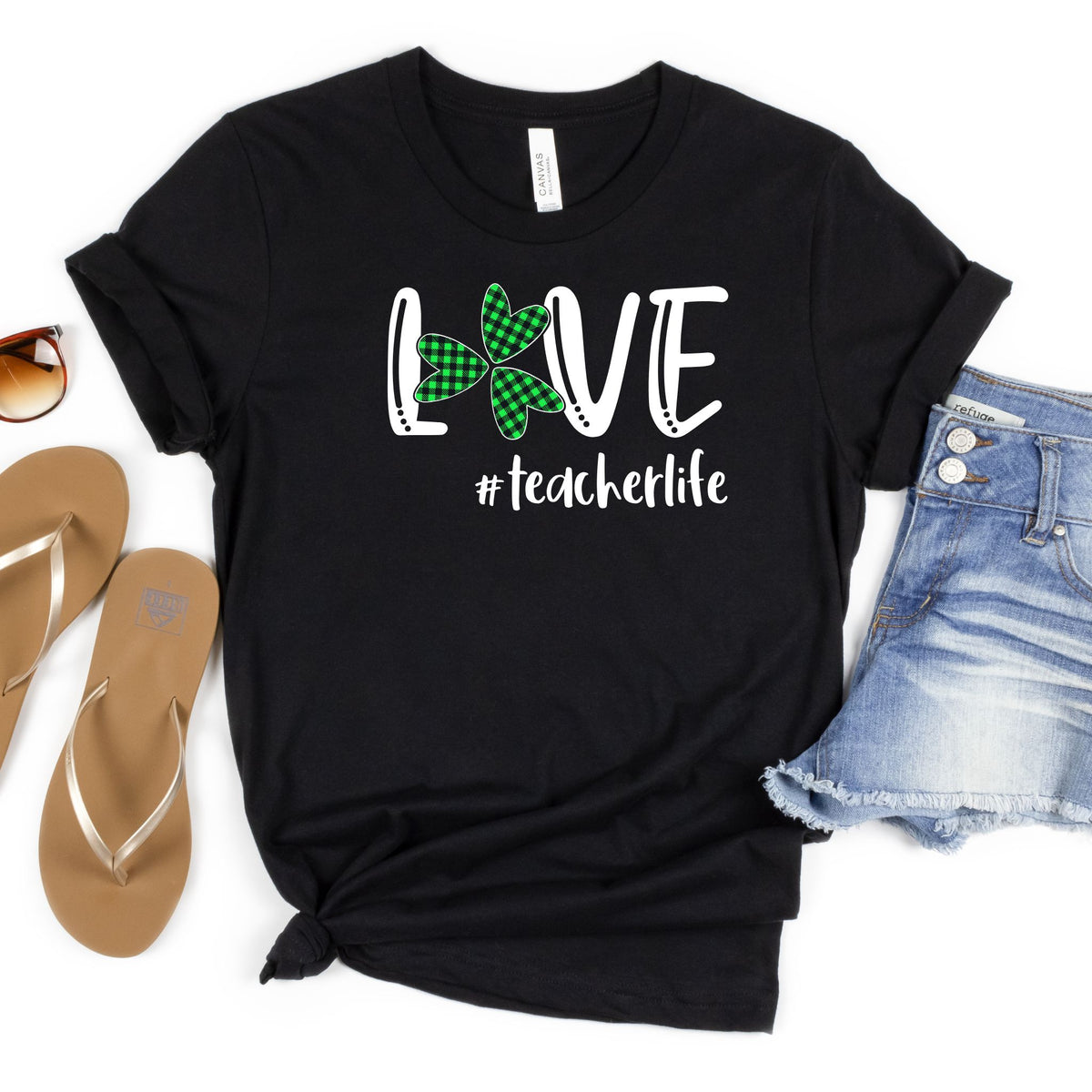 Love #teacherlife Shamrock Tee - MariROsa Craft Shop