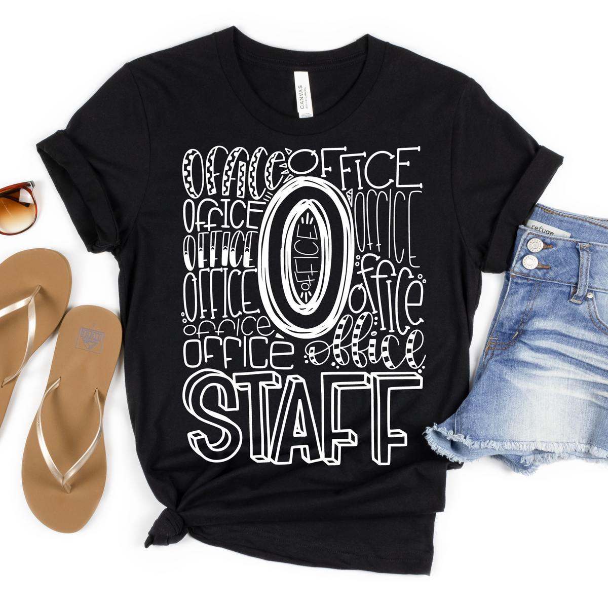 Office Staff Typography Design Tee - MariROsa Craft Shop