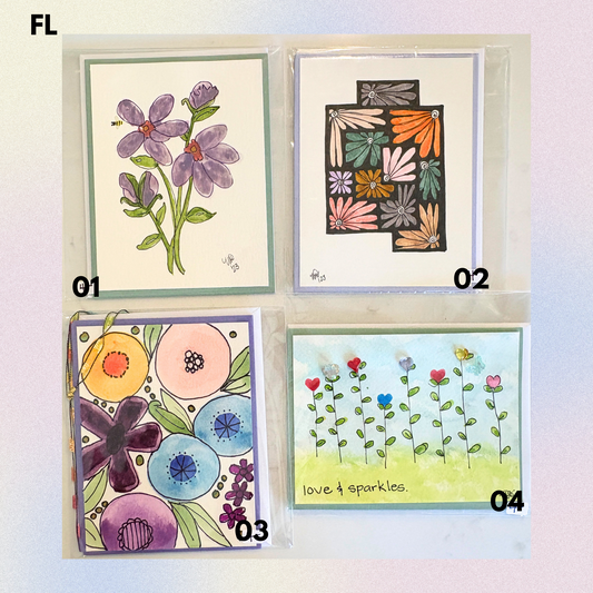 Floral Hand-Painted Greeting Cards - MariROsa Craft Shop
