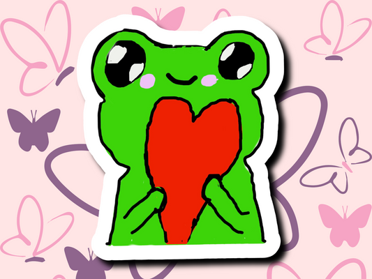 Froggy Heart Sticker - MariROsa Craft Shop