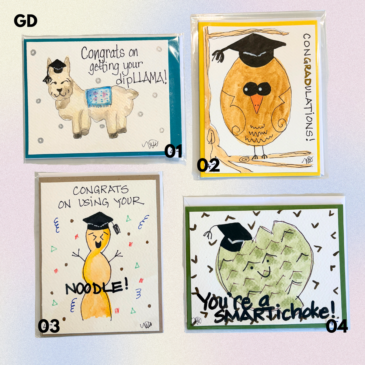 Graduation Hand-Painted Greeting Cards - MariROsa Craft Shop