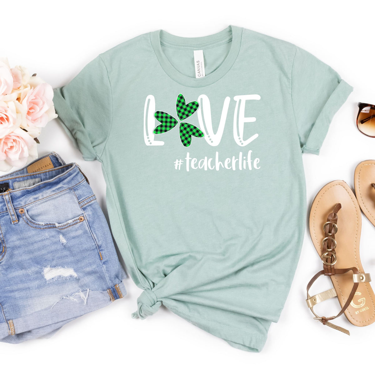 Love #teacherlife Shamrock Tee - MariROsa Craft Shop