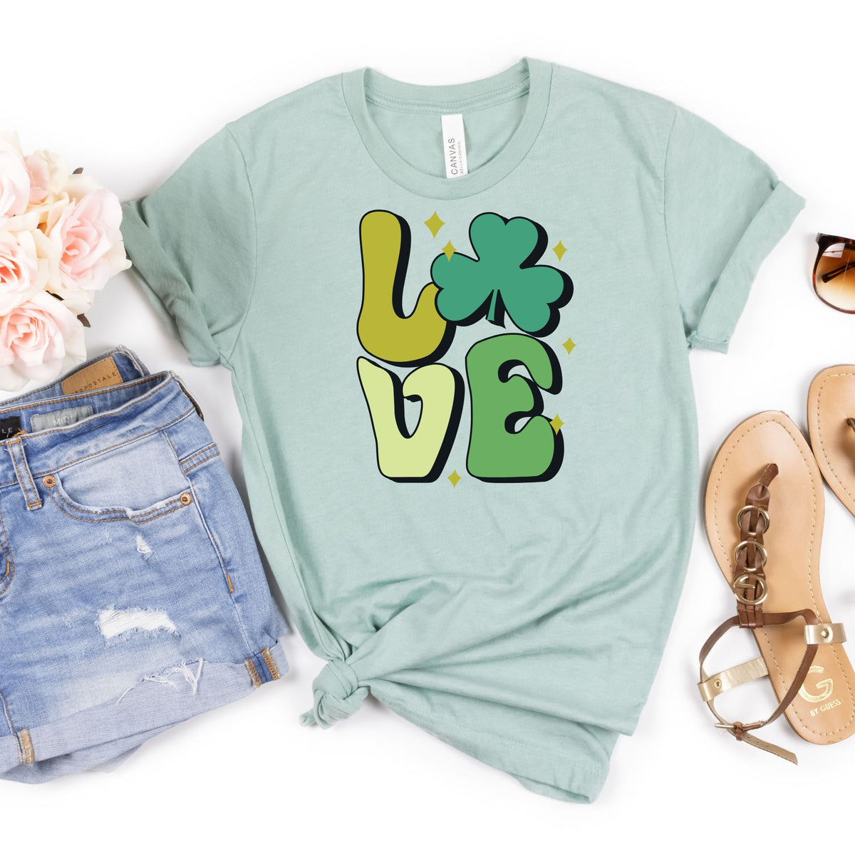 LOVE Shamrock Tee - MariROsa Craft Shop