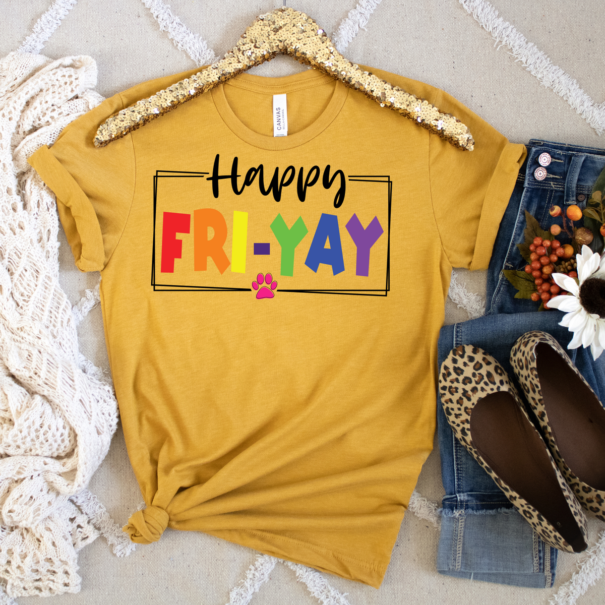 Happy FRI-YAY Paw Print - MariROsa Craft Shop