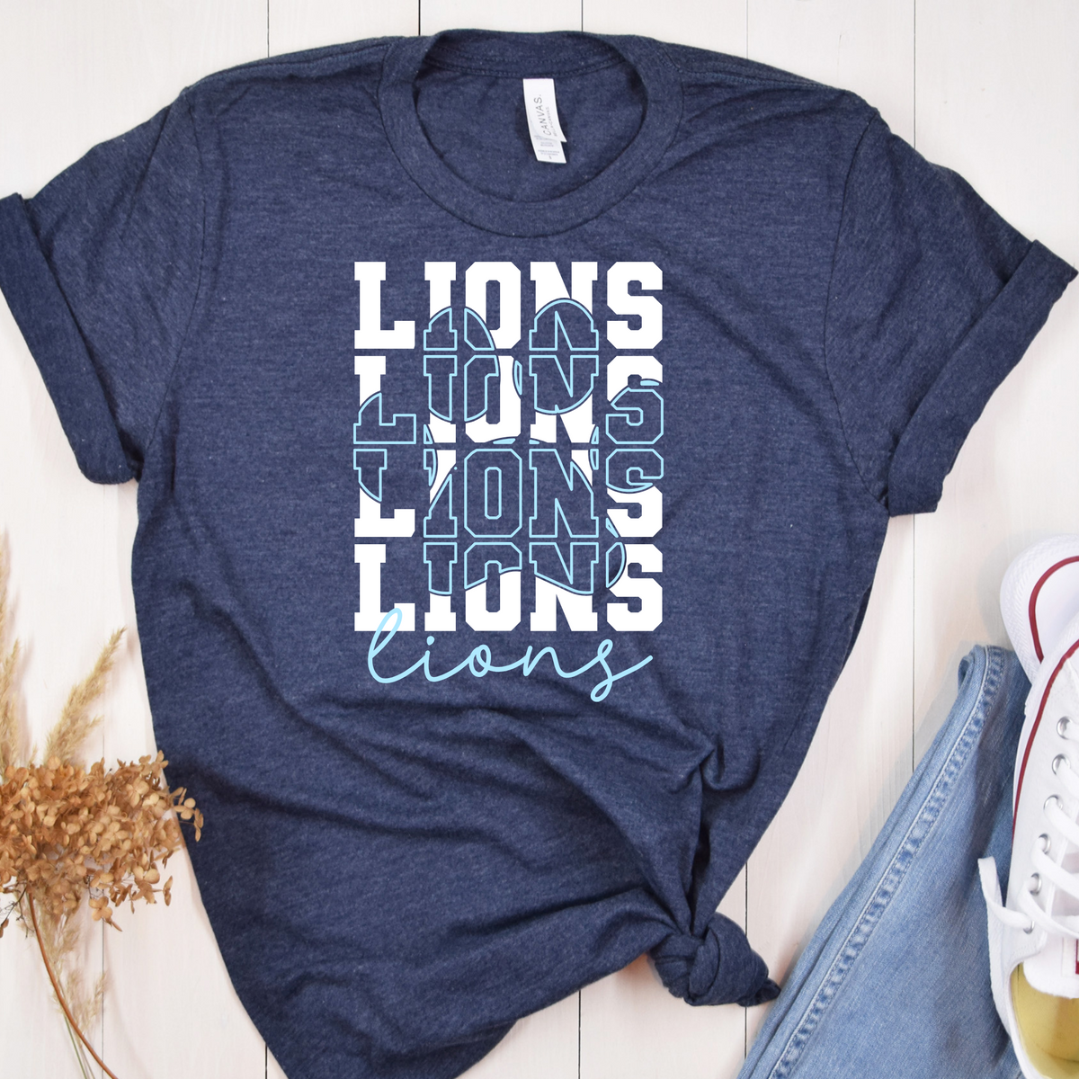 LIONS Script and Paw Tee - MariROsa Craft Shop