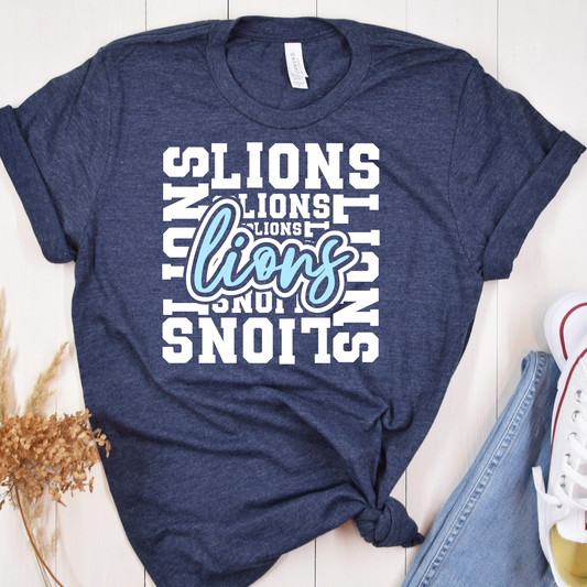 LIONS Typography Tee - MariROsa Craft Shop