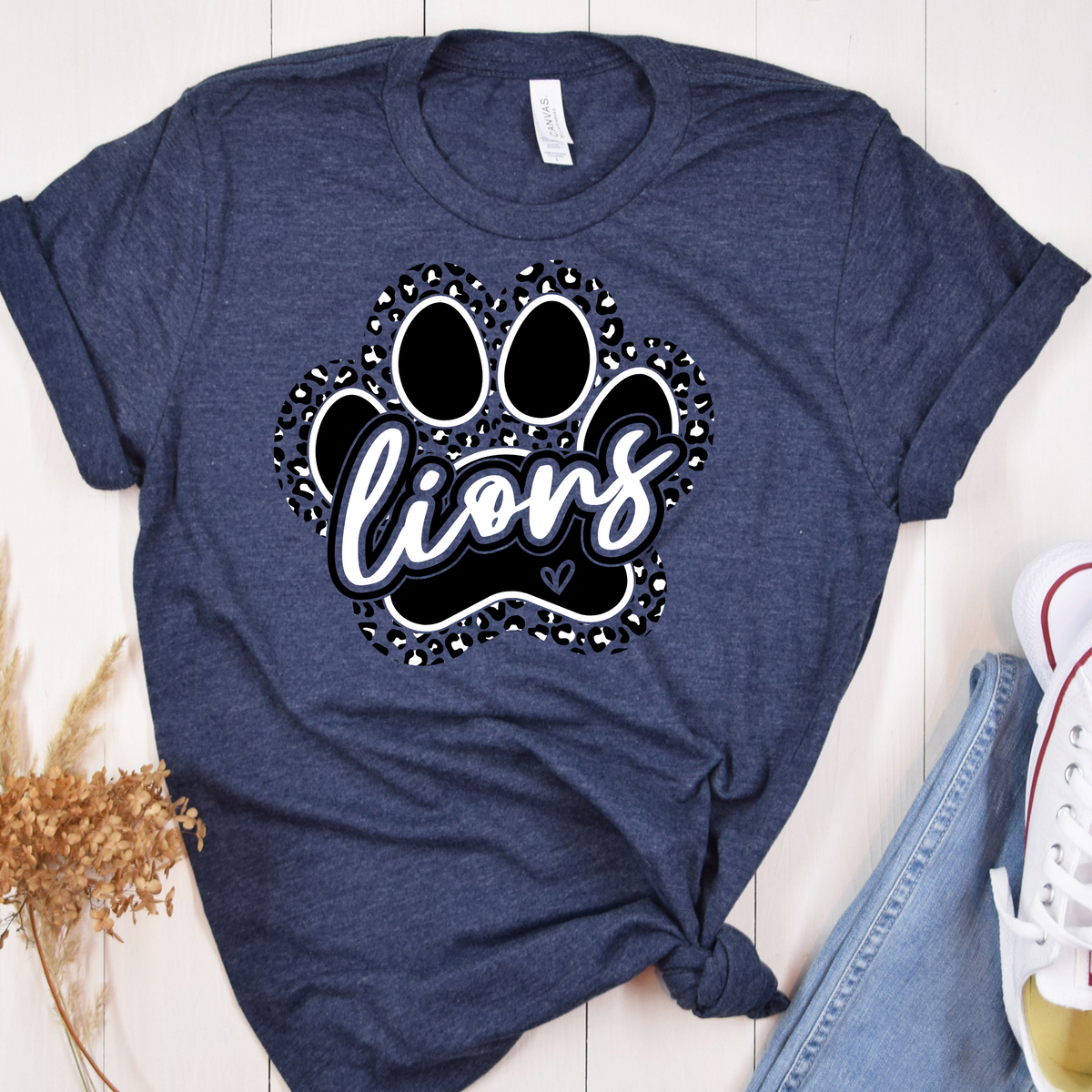 LIONS Leopard Paw Print Tee - MariROsa Craft Shop