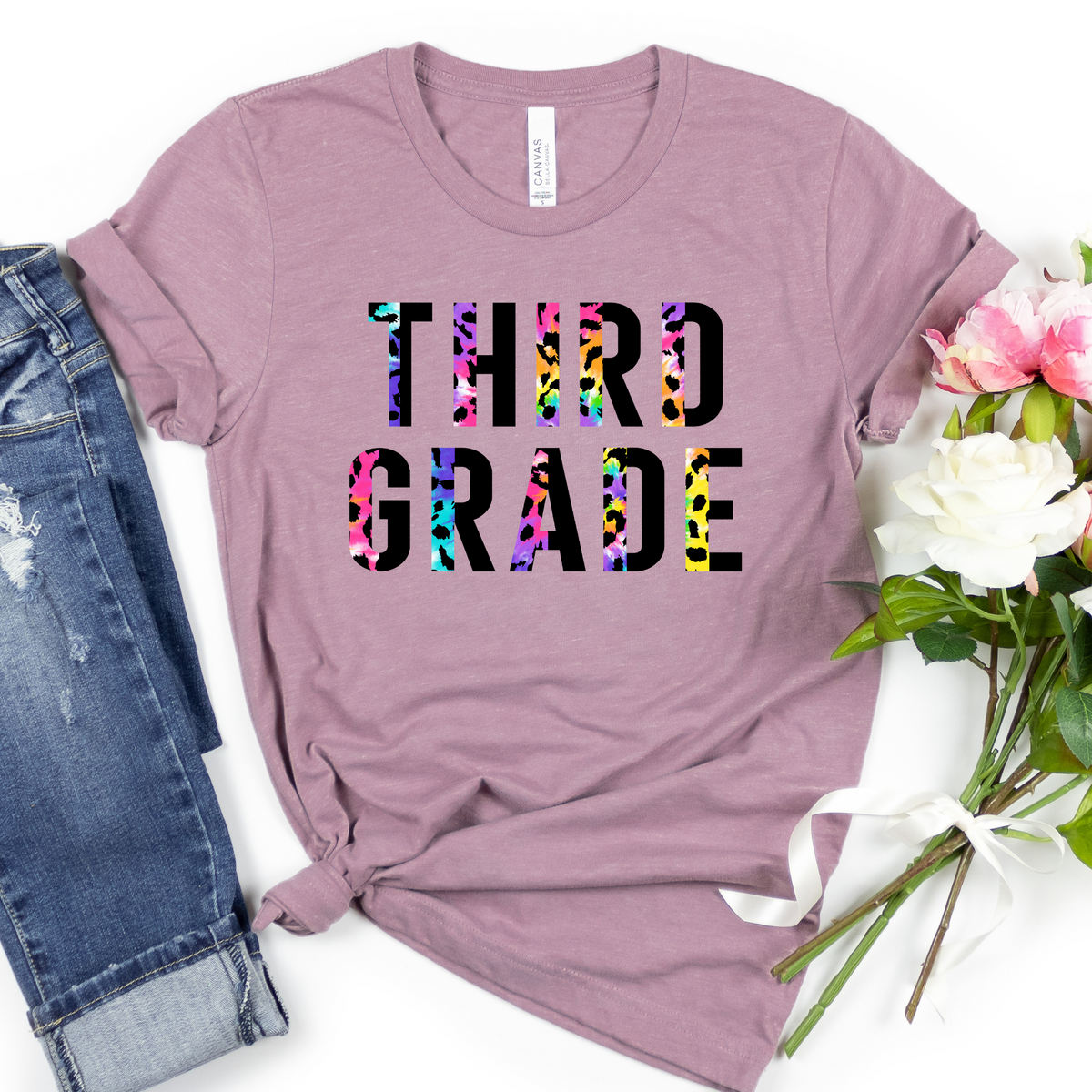 Tye Dye Leopard Print Grade Level Tee - MariROsa Craft Shop