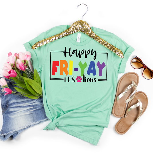 Happy FRI-YAY LES LIONS Tee - MariROsa Craft Shop