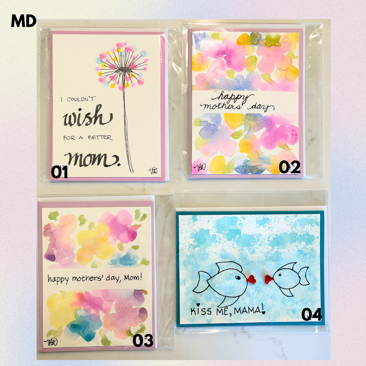 Mother's Day Hand-Painted Greeting Cards - MariROsa Craft Shop