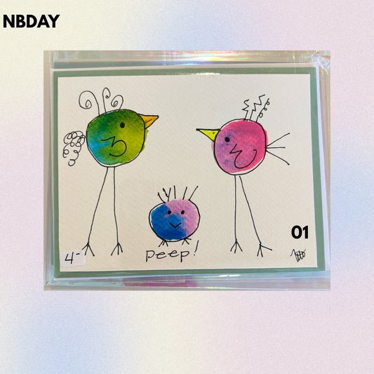 Newborn-Baby Birthday Hand-Painted Greeting Cards - MariROsa Craft Shop