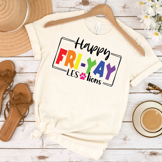 Happy FRI-YAY LES LIONS Tee - MariROsa Craft Shop