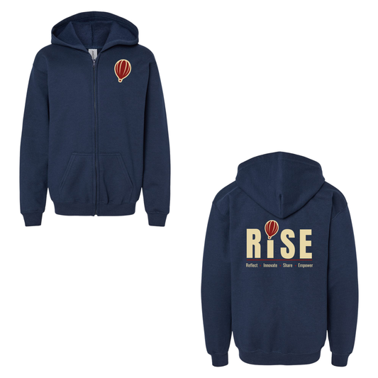 RISE TVUSD Navy Full-Zip Hooded Sweater