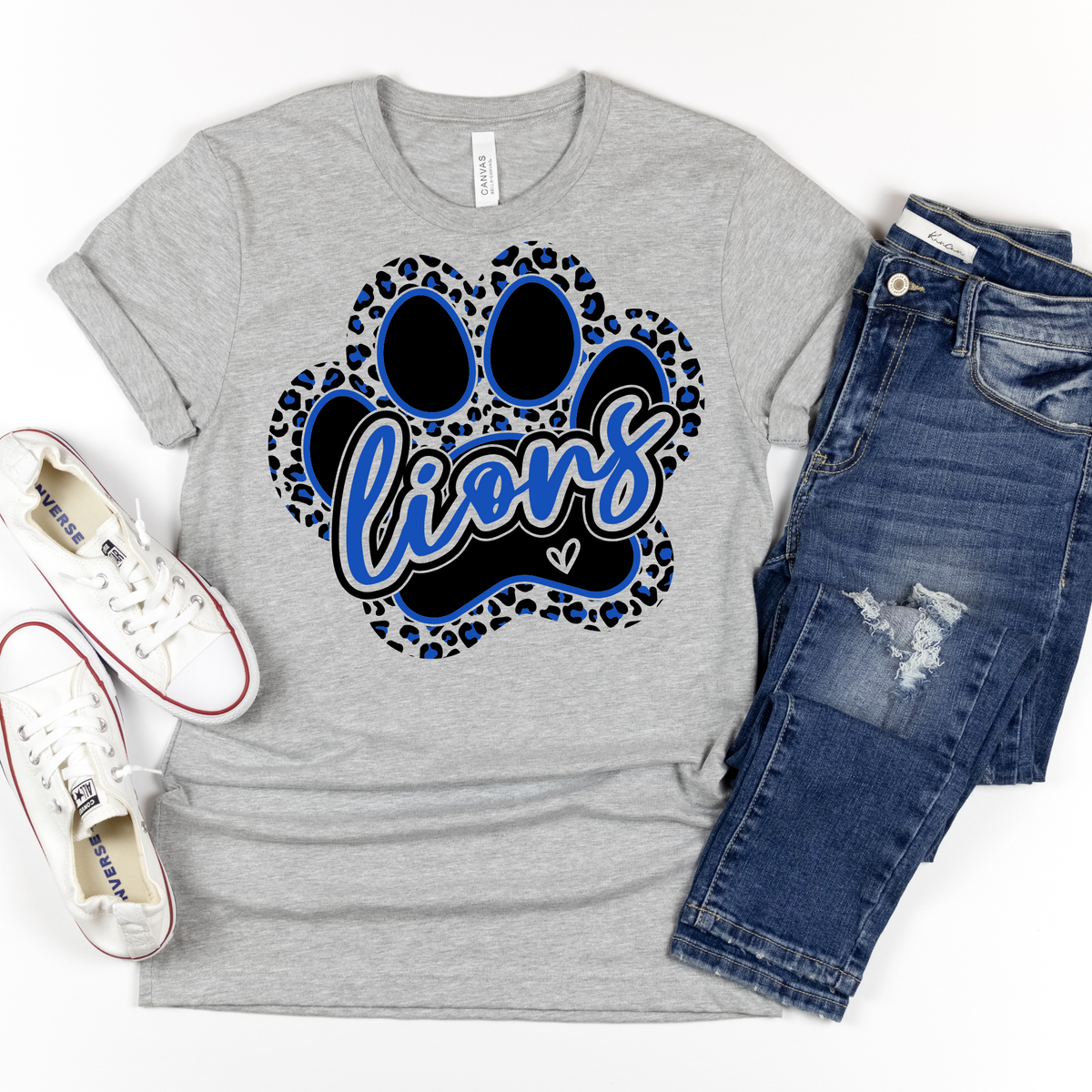 LIONS Leopard Paw Print Tee - MariROsa Craft Shop
