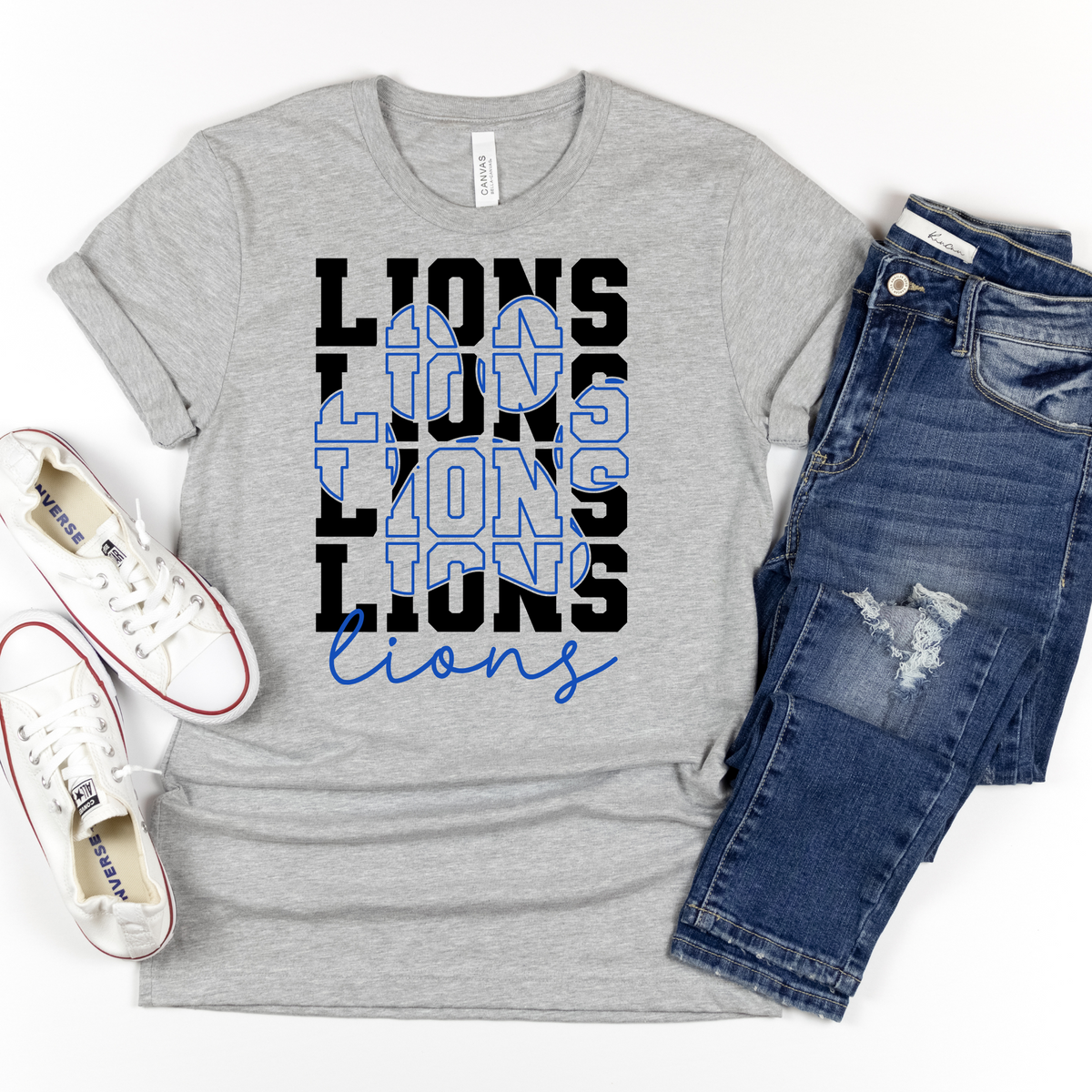 LIONS Script and Paw Tee - MariROsa Craft Shop