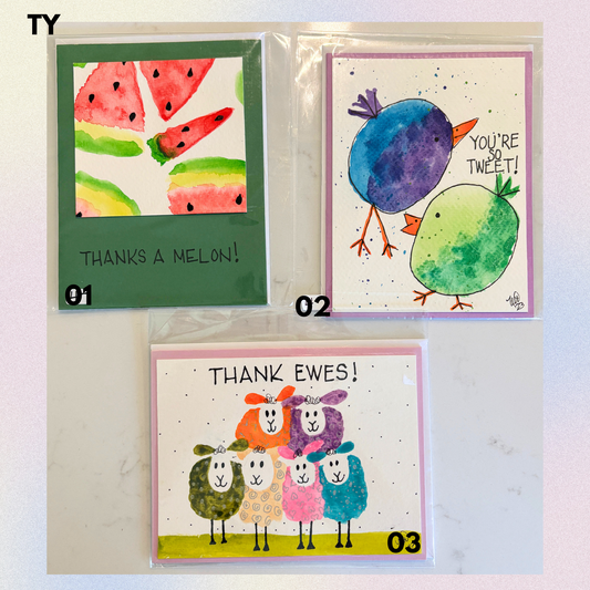 Thank You Hand-Painted Greeting Cards - MariROsa Craft Shop