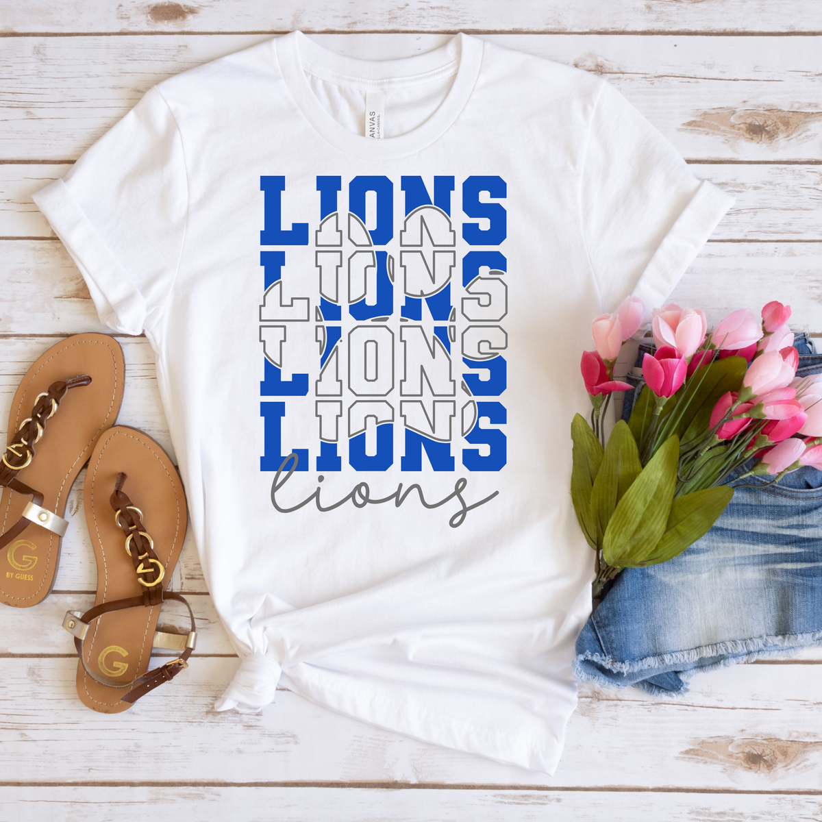 LIONS Script and Paw Tee - MariROsa Craft Shop