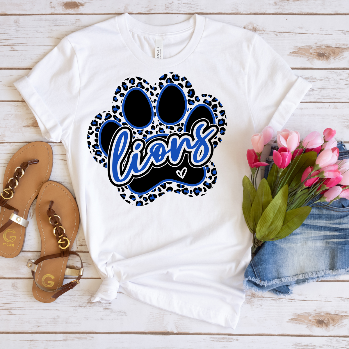 LIONS Leopard Paw Print Tee - MariROsa Craft Shop