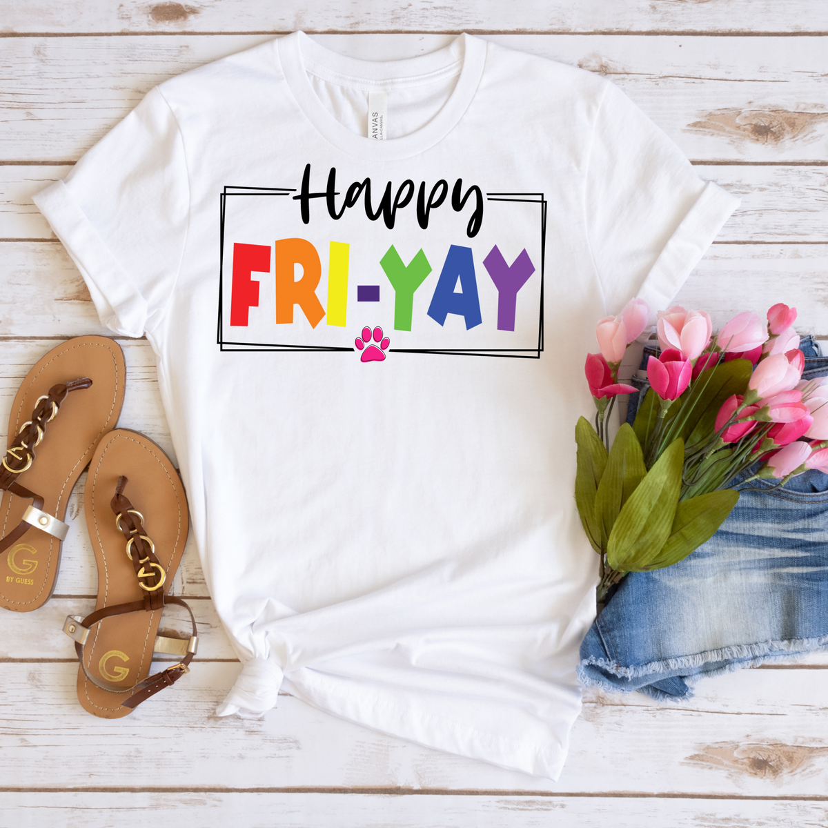 Happy FRI-YAY Paw Print - MariROsa Craft Shop