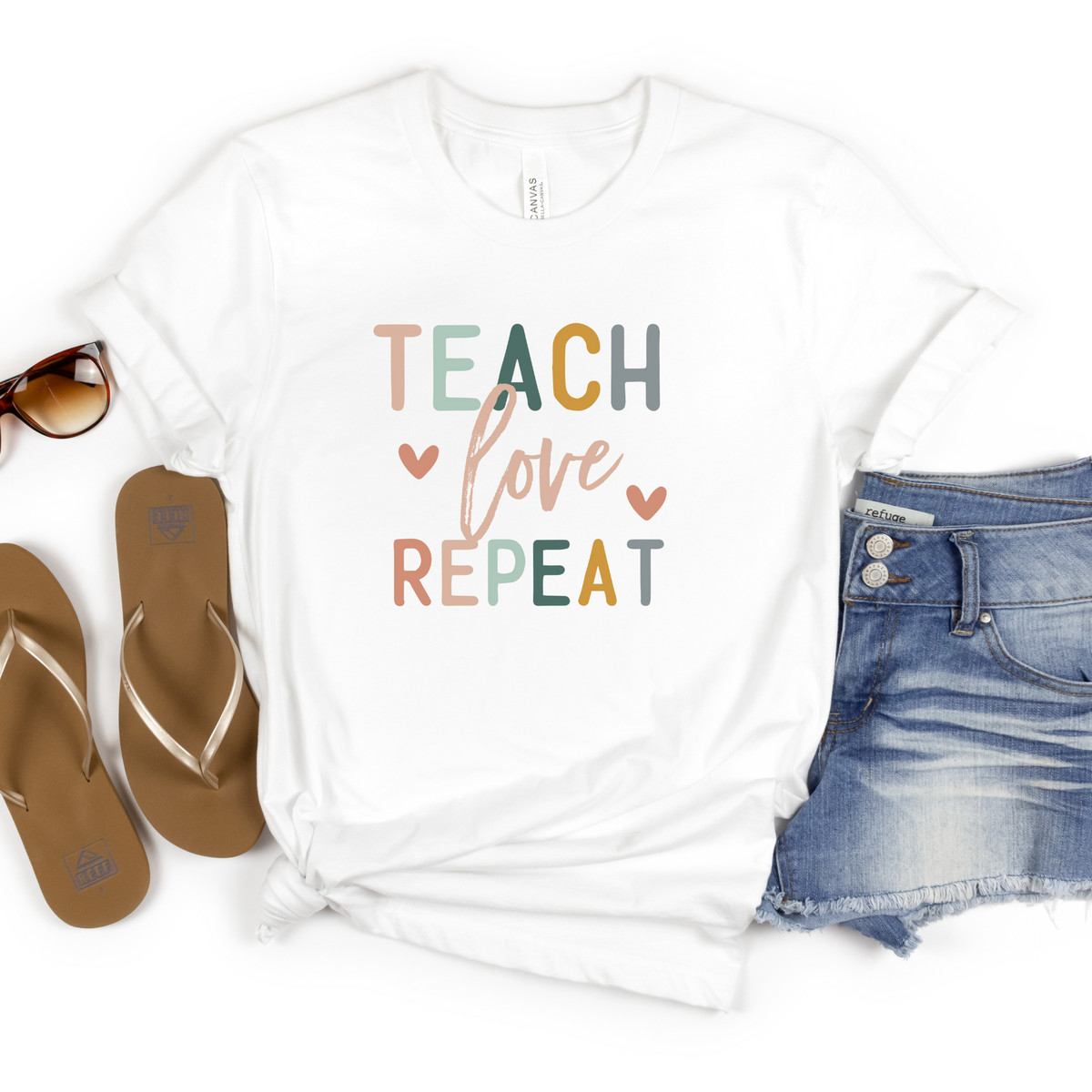Teach Love Repeat Tee - MariROsa Craft Shop