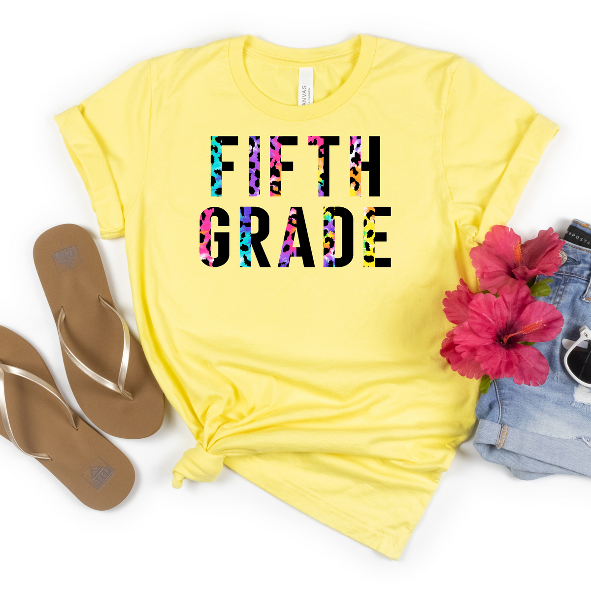 Tye Dye Leopard Print Grade Level Tee - MariROsa Craft Shop