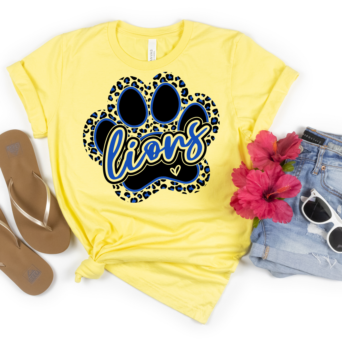 LIONS Leopard Paw Print Tee - MariROsa Craft Shop