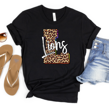 Lions Mascot Leopard Initial L Shirt - MariROsa Craft Shop