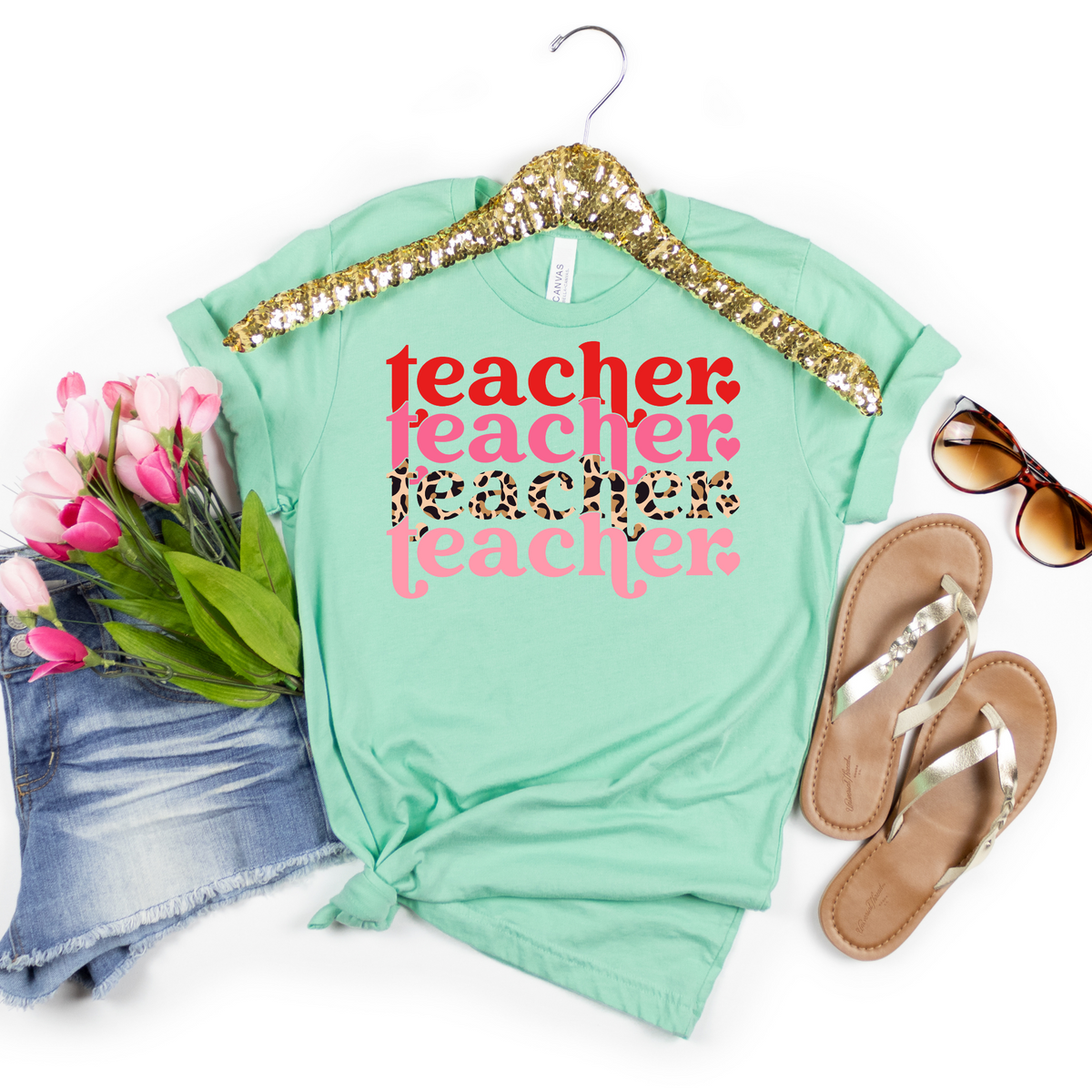 Teacher Repeating Pattern Leopard Print - MariROsa Craft Shop
