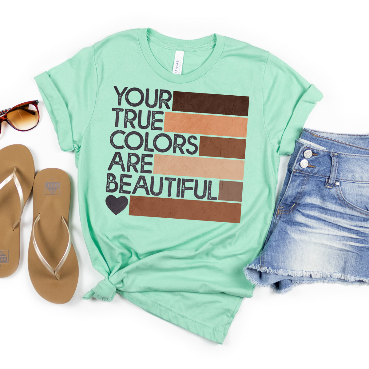 Your True Colors are Beautiful Brown Shades Tee - MariROsa Craft Shop