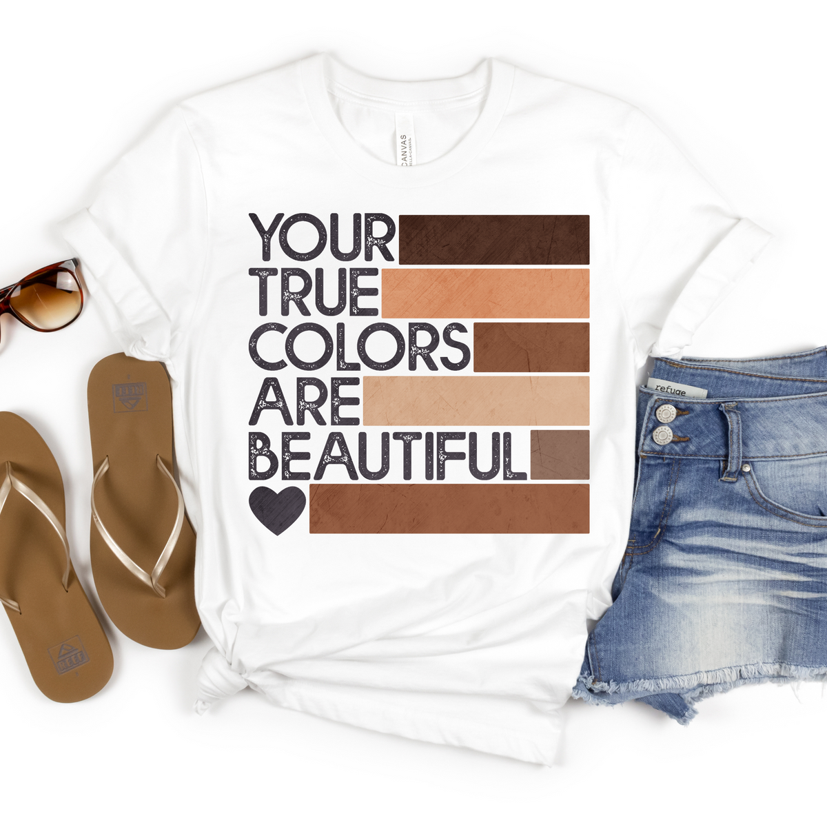 Your True Colors are Beautiful Brown Shades Tee - MariROsa Craft Shop